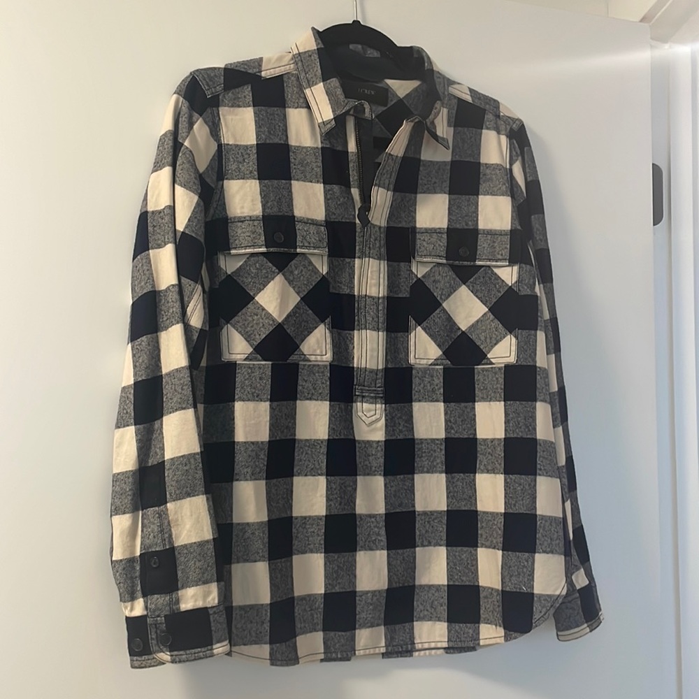 Navy blue flannel quarter zip